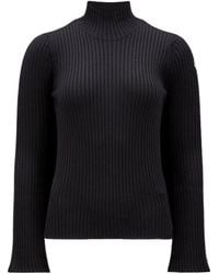 Moncler - Wool Blend Polo Neck Jumper - Lyst