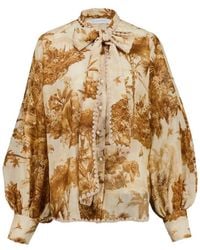 Zimmermann - Safari Print Blouse - Lyst
