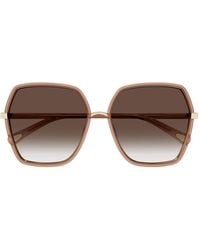 Chloé - Chloé Eyewear Geometric Frame Sunglasses - Lyst
