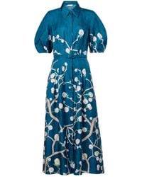 Gabriela Hearst - Maude Floral Silk Shirt Dress - Lyst