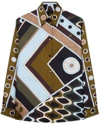 PUCCI - Pucci Geometric Printed Button-Up Shirt - Lyst