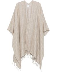 Brunello Cucinelli - Striped Sparkling Fringed Poncho - Lyst