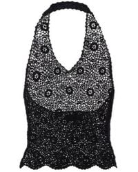Nili Lotan - Ventura Crochet Halterneck Cotton Top - Lyst