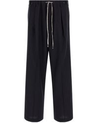 Maison Margiela - Pinstripe Drawstring Pleated Trousers - Lyst