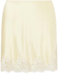 Doen - Lace-Trimmed Silk Mini Skirt - Lyst