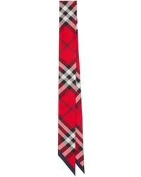 Burberry - Check Pattern Silk Scarf - Lyst