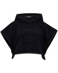 Balmain - Cropped Poncho - Lyst