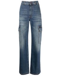 Stella McCartney - High-Waist Straight-Leg Cargo Jeans - Lyst