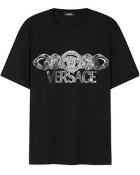 Versace - T-Shirt With Printed Logo - Lyst