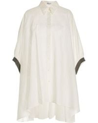 Brunello Cucinelli - Semi-Sheer Straight Hem Shirt - Lyst