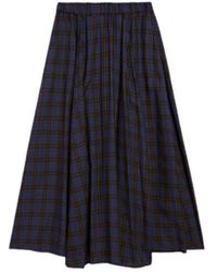 Aspesi - Plaid Gatheredwaist Midi Skirt - Lyst