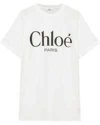 Chloé - Chloé Logo Printed Oversized T-Shirt - Lyst