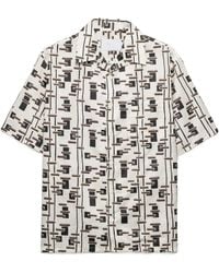 Prada - Cotton-Silk Printed Bowling Shirt - Lyst