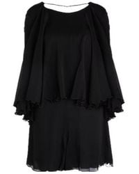 Saint Laurent - Solid Color Chiffon Dress - Lyst