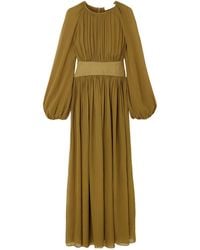 Zimmermann - Carousel Billow Draped Georgette Maxi Dress - Lyst