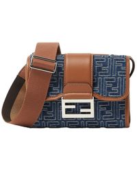 Fendi - Double Baguette Ff Jacquard Crossbody Bag - Lyst