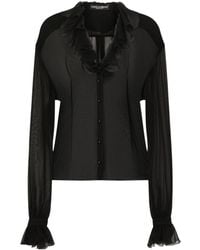 Dolce & Gabbana - Chiffon Shirt With Ruches - Lyst