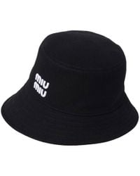 Miu Miu - Logo-Embroidered Bucket Hat - Lyst