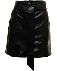 Nanushka - High-Waist A-Line Belted Mini Skirt - Lyst