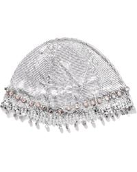 Rabanne - Fringed Crystal-Embellished-Tone Chainmail Hat - Lyst
