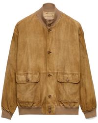 Prada - Suede Blouson Jacket - Lyst