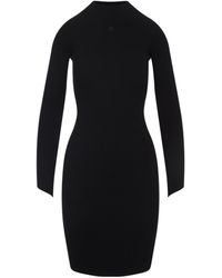 Courreges - Circle Rib Knit Mini Dress - Lyst