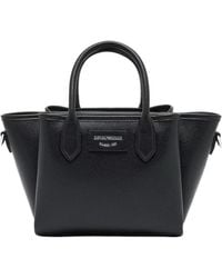 Emporio Armani - Logo Patch Top Handle Bag - Lyst
