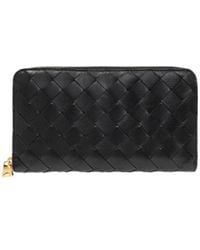 Bottega Veneta - Intrecciato Zip Around Wallet - Lyst