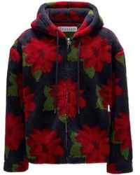 JW Anderson - Jw Anderson Floral Printed Zipped Hooded Jacket - Lyst