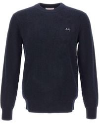 Sun 68 - Ribbed Crew Neck Knitted Sweater - Lyst