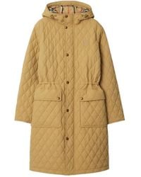 Burberry - Drawstring Waist Hooded Quilted Parka - Lyst