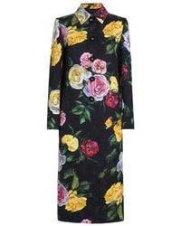 Dolce & Gabbana - Single-Breasted Peony And Rose- Brocade Coat - Lyst