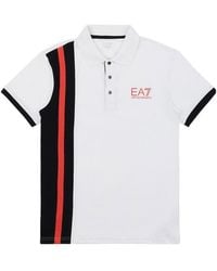 EA7 - Logo Printed Polo Shirt - Lyst