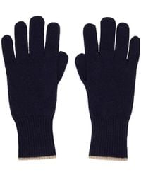 Brunello Cucinelli - Contrasted-Trim Knitted Gloves - Lyst