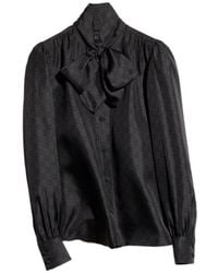 Gucci - Printed Silk Twill Shirt With Bow - Lyst