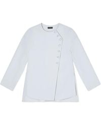 Emporio Armani - Button Round-Neck Shirt - Lyst