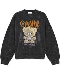 Ganni - Isoli Oversized Teddy Sweatshirt - Lyst