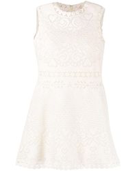 Valentino - Hearts Blanket Cotton Lace Mini Shift Dress - Lyst