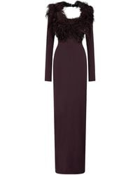 The Attico - The Feather-Trim Long Dress - Lyst