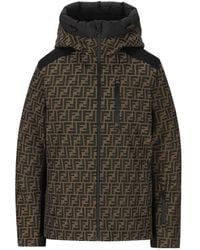 Fendi - Ff Motif Zip-Up Hooded Jacket - Lyst