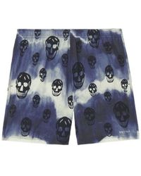 McQueen - Tie-Dye Skull Swim Shorts - Lyst