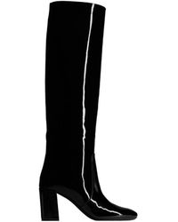 Saint Laurent - Who Square Toe Heeled Boots - Lyst