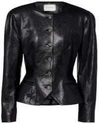Magda Butrym - Peplum Leather Jacket - Lyst