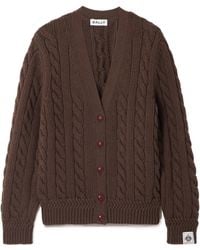 Bally - Cable-Knit Wool Cardigan - Lyst