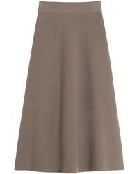 Lanvin - Fine Knitted Flared Midi Skirt - Lyst