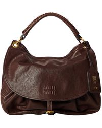 Miu Miu - Darkbrown Softleather Hobo Shoulder Bag - Lyst
