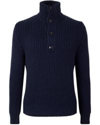 Tom Ford - High-Neck Henley Knit Sweater - Lyst