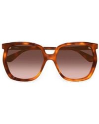 Chloé - Chloé Eyewear Logo Lettering Square-Frame Sunglasses - Lyst