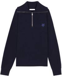 Maison Kitsuné - Maison Kitsuné Fox-Patch Long-Sleeved Waffle-Knitted Jumper - Lyst