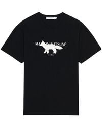 Maison Kitsuné - Profile Logo-Print T-Shirt - Lyst